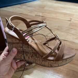 Elegant Brown Wedge Sandals